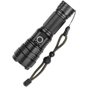 

Powerful LED Flashlight XHP70 Rechargeable Torch USB Zoom Lantern Camping Hunting Lamp Use 18650 26650 Battery