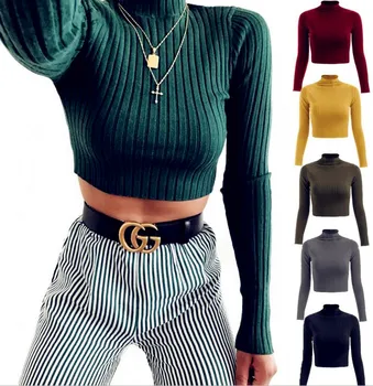 

2020 Winter Pullover Sweater Women Knitted Tops Crop Boho Plus Size Summer Long Sleeve Pull Female Solid Sweaters Pullovers