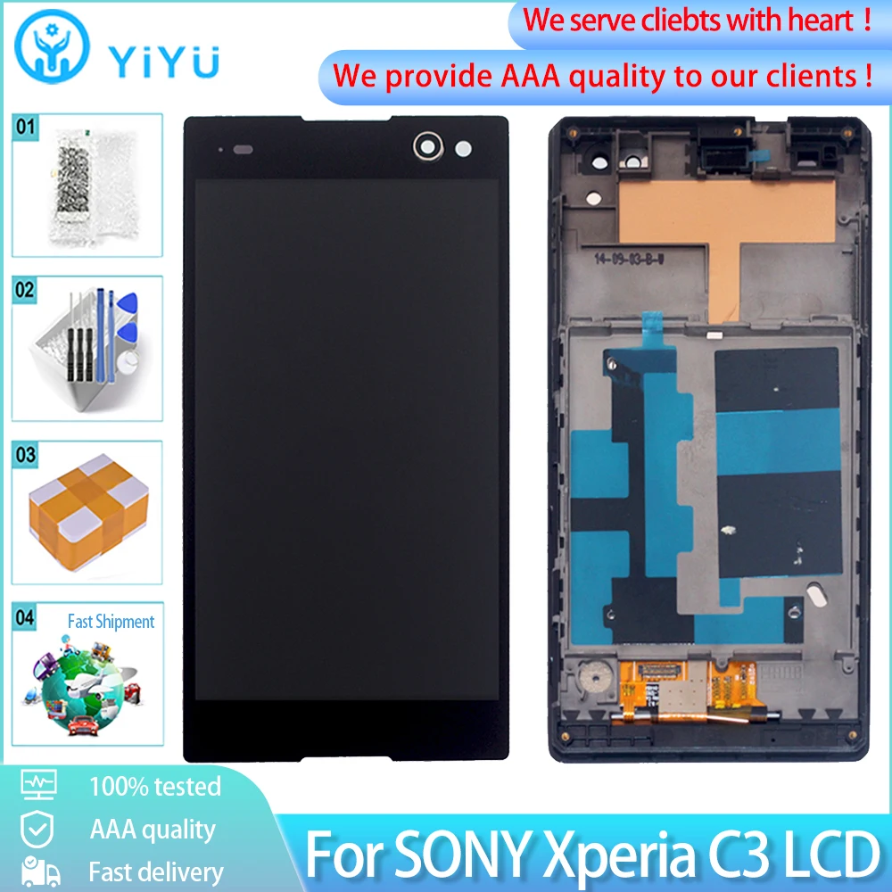 ЖК-дисплей с дигитайзером сенсорного экрана 5 дюйма для Sony Xperia C3 D2533 D2502 | Мобильные
