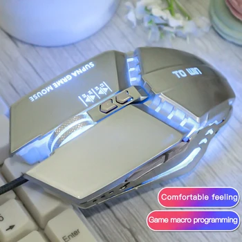 

RGB Gaming Ergonomic Mouse 7-Button Mechanical Metal Macro Definition Mouse USB Luminous Mouse For Compuer Gamer Girl PUBG Mouse