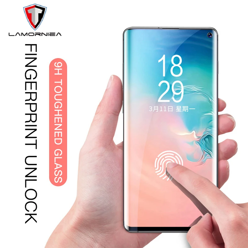 Разблокировка отпечатком пальца закаленное стекло для Samsung Galaxy S10 Plus 5G защитное