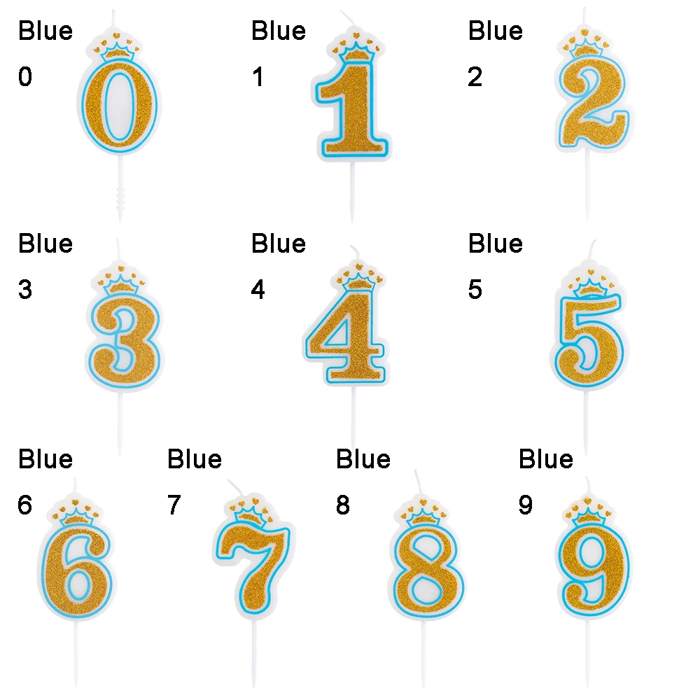 1 шт. розовая Корона 0-9 цифровой номер торт свечи Топпер для торта «С Днем Рождения» вечерние украшения для детей свадебные принадлежности