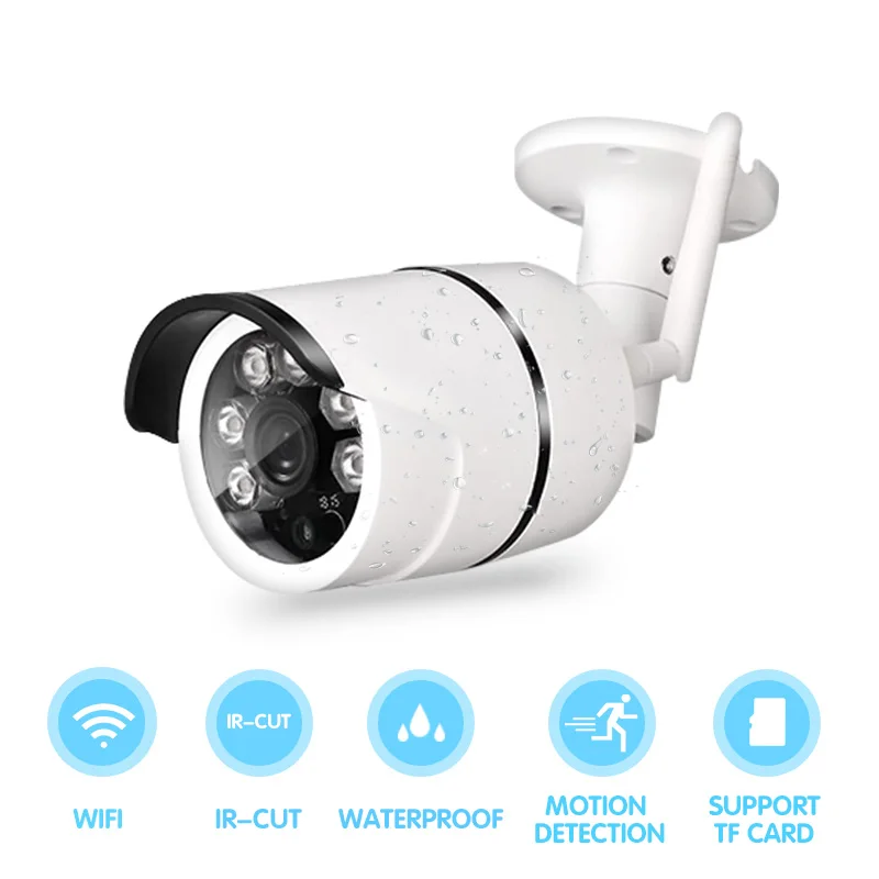 Wi Fi HD Водонепроницаемый Пуля IP Камера 1MP 720 P Ночное видение Камеры Скрытого