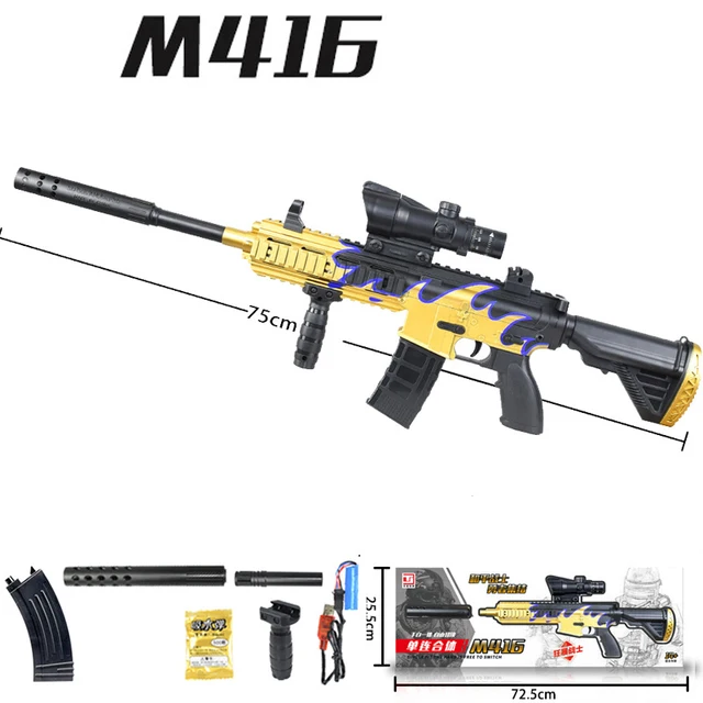 M416 Water Bullet Toy Gun Manual Electric in 1 Paintball Plastic Weapon Model CS Shooting Game Outdoor Game Toy Gun For Boys 3