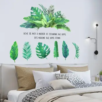 

English Green Plants Living Room Bedroom Background Wall Decoration Wall Stickers D50