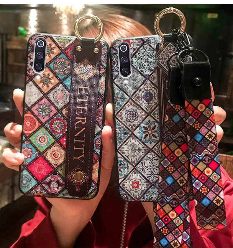SoCouple Neck Wrist Strap Case For Xiaomi Redmi 4X Note 5 5A 6 7 Vintage Soft TPU Phone Holder Lanyard Case For Xiaomi 8 9 5X 6X