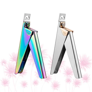 

2pcs Stainless Steel Nail Clipper Color Titanium Nail Cutter U-Shaped Nail Trimming Forceps (Silver + Color Titanium)