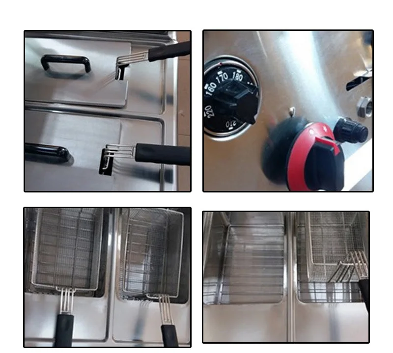 +BUY+ GF585 Benchtop Gas Double Cylinder Double Screen Fryer