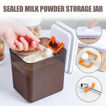 

1/1.7L Sealed Milk Powder Storage Jar Tea Coffee Sugar Milk Powder Seal Canister Container Infant Bottled Food Box Storage Tools