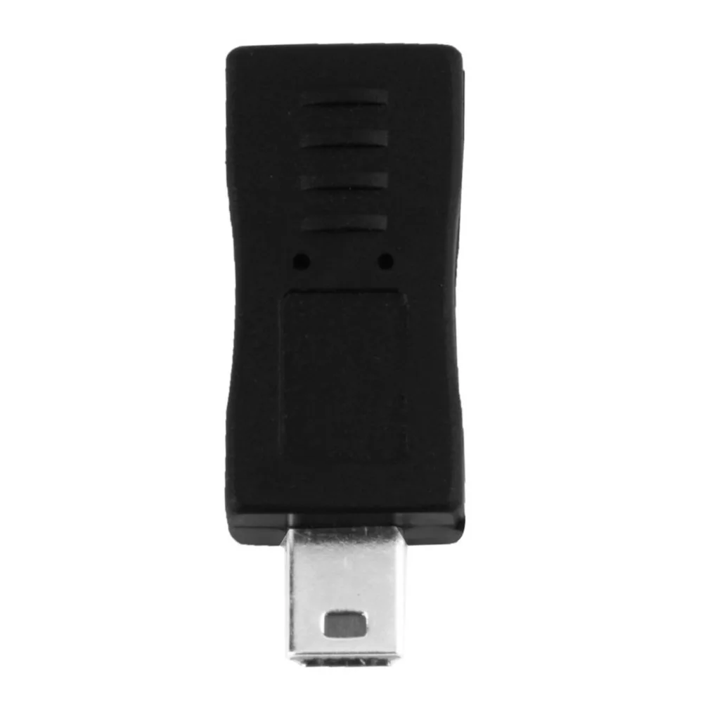 High Quality Black Micro USB Female to Mini USB Male Adapter Connector Converter Adaptor 4