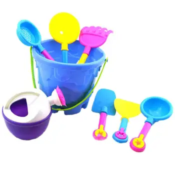 

Children's Beach Sand Toys Set Beach Bucket Watering Can, Shovel, Rake, Mold, Environmentally Friendly Sandbox Toys For Gifts