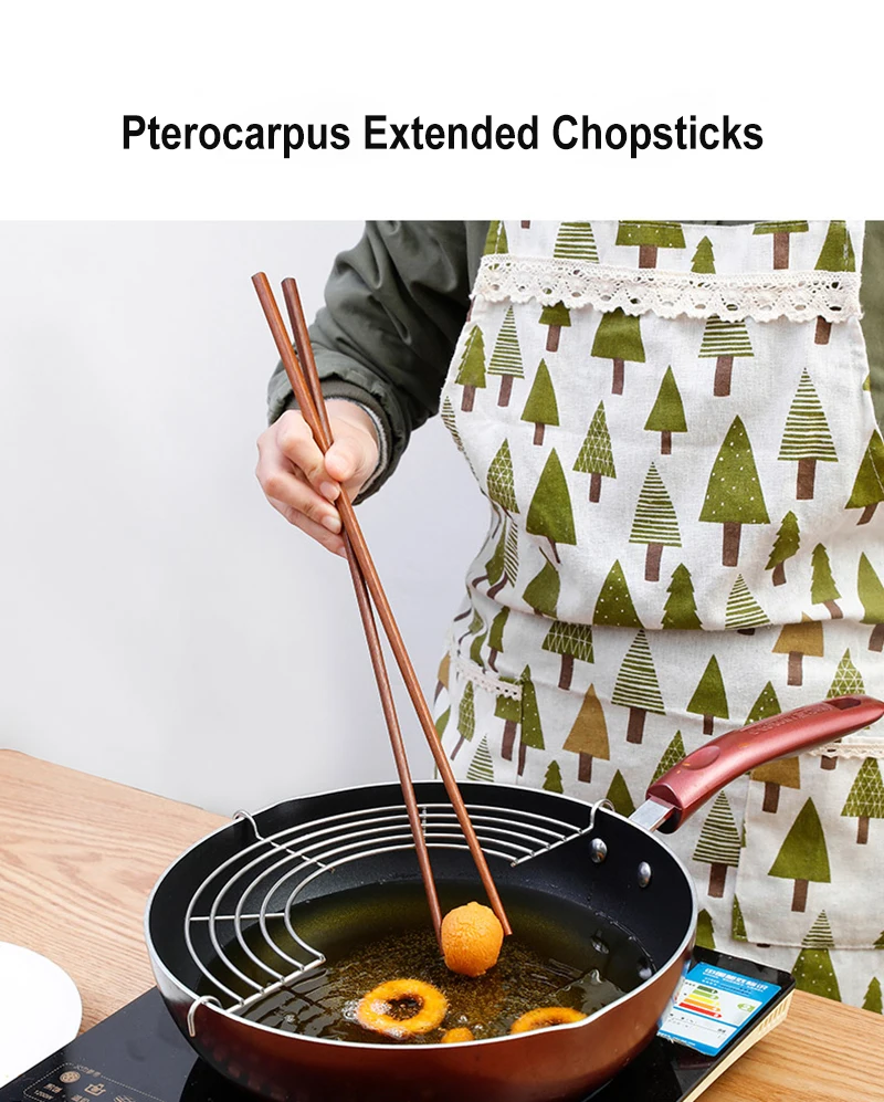 Hemoton 2 Pairs of Long Wooden Chopsticks Reusable for Frying in Hot Pot Cooking Noodles Rub Hemoton 2 Pairs of Long Wooden Chopsticks Reusable for Frying in Hot Pot Cooking Noodles Rub