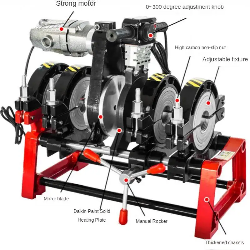 160 Manual Single and Double Column Hot Melt Machine Butt Welding Machine Pe Butt Welding Pipe Hot Melt Machine 6