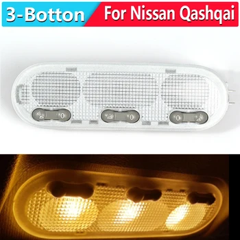 

1pcs 3-Botton Car Interior Ceiling Lamp Dome Reading Light For Nissan Qashqai Sunny Micra/march Renault Dacia
