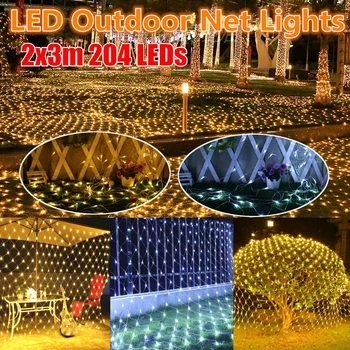 

2x3m Led Net Lights 110V Wedding Decoration Christmas Fairy String Light Outdoor Holiday Festival Multi Outdoor Garden Lamp