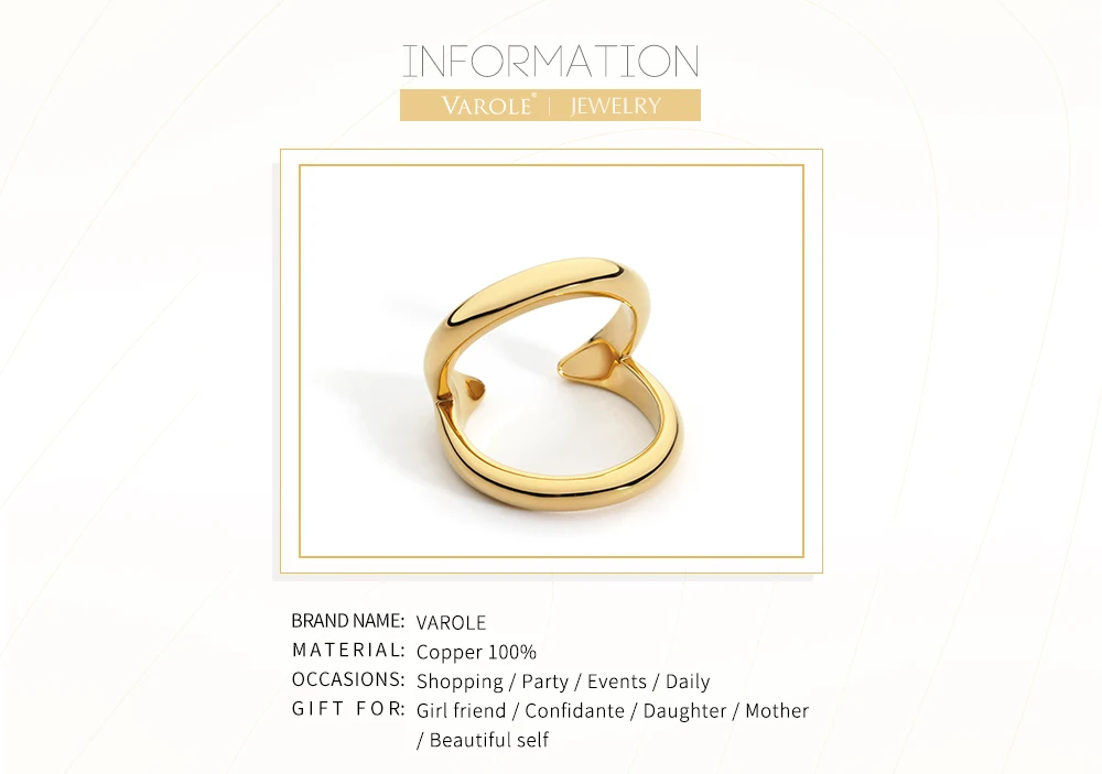 VAROLE дизайн золотистого цвета женские кольца для женщин модные ювелирные изделия Ringen bagues pour femme