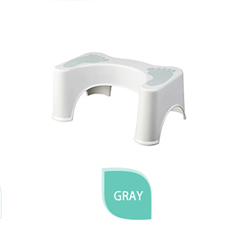 U-образный стул для унитаза, нескользящий коврик, помощник для ванной, сиденье для ног, снимает запоры, аксессуары для ванной комнаты - Цвет: Gray