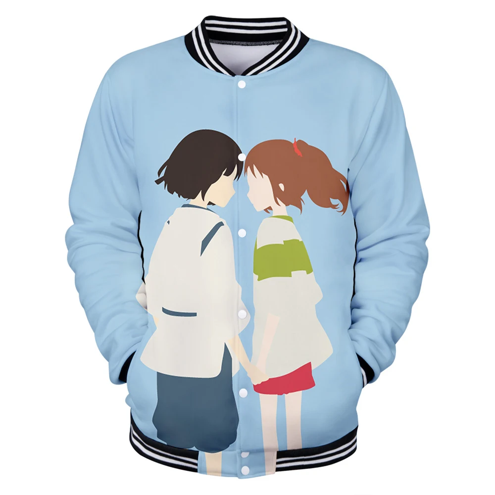 New 3D Spirited Away  jacket Hoodies Baseball uniform Men/Women Fall Winter Harajuku 3D Baseball jacket men women Sweatshirt