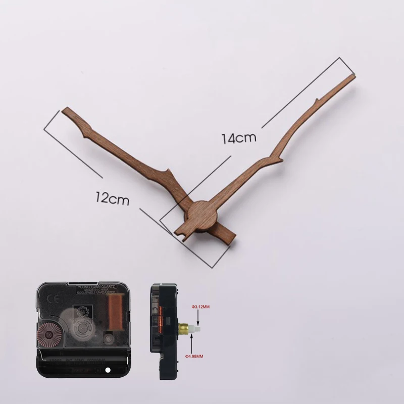 Clock Movement with Wooden Hands for 3D Wall Clock Step Mechanism часы настенные Walnut Wood Needle Quartz Clock Replace Parts 