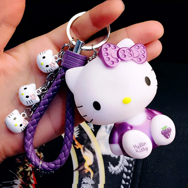 Милая розовая кукольная цепочка с рисунком hello kitty, брелок для ключей, женский модный брелок для ключей, сумка для девочек, подвеска, ювелирный подарок - Цвет: Style1