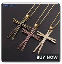 MHS.SUN CZ Zircon Big Cross Pendant Necklace For Men Women Gift Hip Hop Gold/Silver/Black Chain Necklace Religion Jewelry 1PC