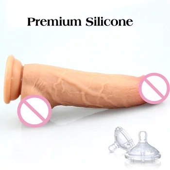 New arrivals huge silicone dildo soft realistic penis vagina g-spot stimulator powerful dick on suction cup sex toys for woman 4