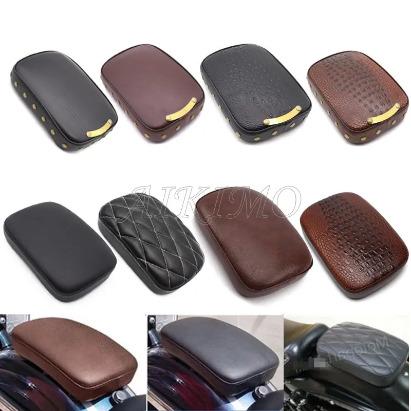 

PU Leather Rectangle Rear Pillion Passenger Pad Seat 8 Suction Cups For Harley Dyna Sportster Touring Cruiser Chopper Custom