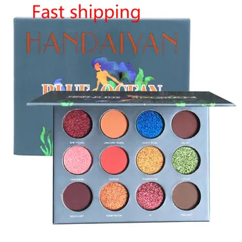 

12 Colors Waterproof Eye Shadow Palette Makeup Eye Cosmetic Eyeshadow Palette Metallic Matte Shiny Women Shadows Pigment TSLM3