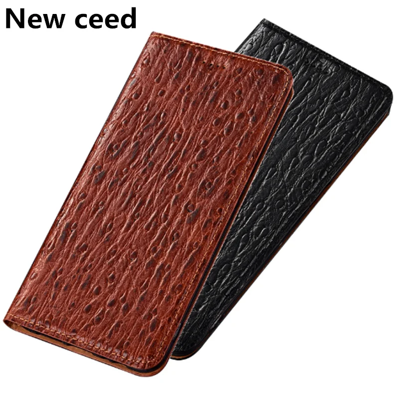 High-end ostrich pattern magnetic flip cover for HTC Desire 10 Pro phone case Lifestyle bag card holder | Мобильные телефоны и