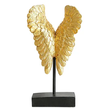 

Modern Golden Wing Statue Artcrafts Handmade Abstract Sculpture Angel Wings Ornaments Home Decoration Accessories Business Gift
