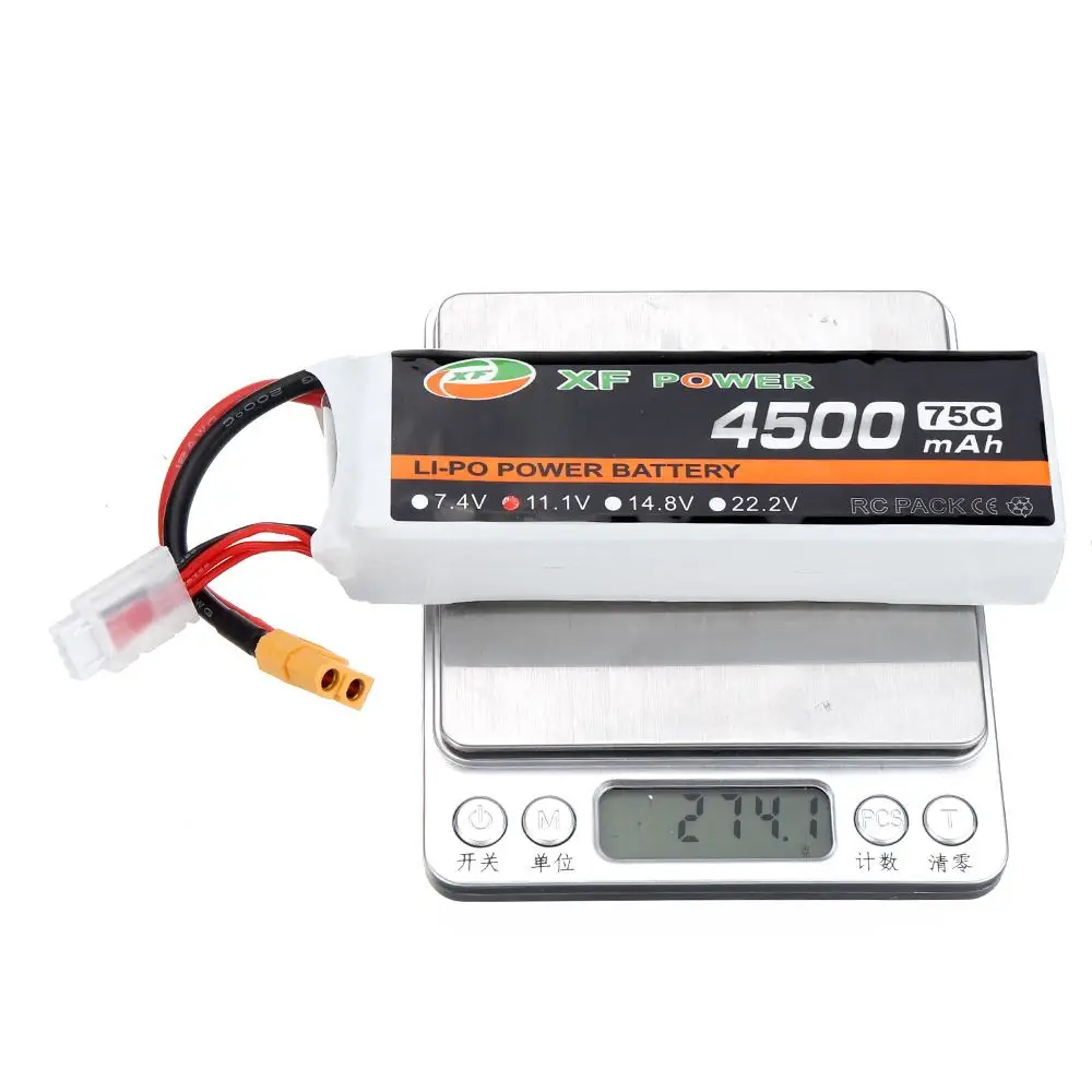 1/2/4 шт. XF 11,1 V/14,8 V 4500 мА/ч, 75C 3 S/4S Перезаряжаемые Lipo Батарея XT60 разъем для дрона с дистанционным управлением аксессуары «сделай сам»