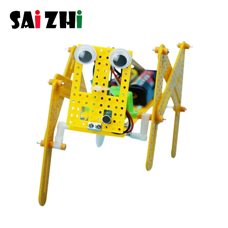 Saizhi DIY Crawling Robot Dog Assembled Model Technology Science Experiment Toys Children Creative Educational Material Kits | Игрушки и