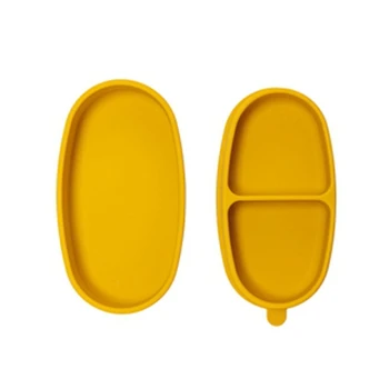 

Baby Training Feeding Food Bowl with Lid Anti-slip Silicone Sucker Divided Plate 23GD
