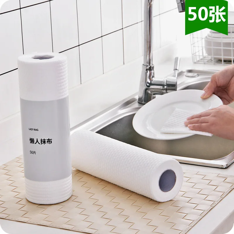 Kitchen can tear point off disposable non woven cloth roll without oil absorbent cloth. wells | Дом и сад