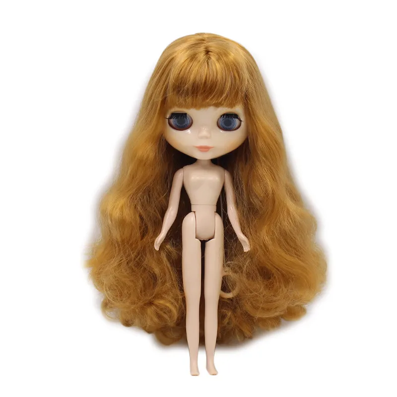 Ледяной фабрики Blyth кукольные 1/6 BJD куклы 30 см Blyth изготовленный на заказ кукла с яркой кожей 7/19 Объединенный корпус игрушки для девочек Специальное предложение, в продаже - Цвет: dark gold wig
