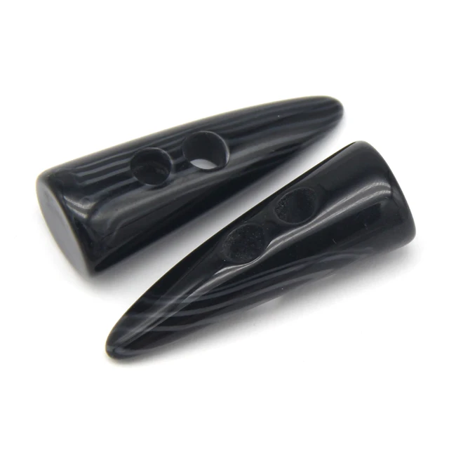 40mm 50mm Large  Horn Toggle Resin Buttons For Clothing Women Coat Jacket Blazer Overcoat Winter Decorative DIY Crafts Wholesale Black Pattern