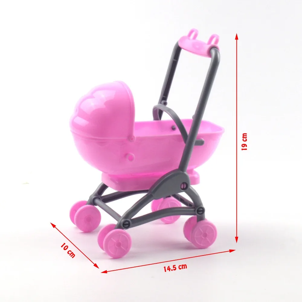 Оригинальная коляска для Барби в сборе, детская коляска на колесиках, детская мебель, игрушки для куклы Барби, Рождество