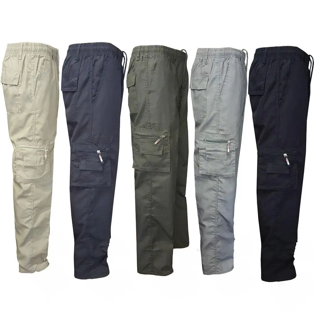 Men Elasticated Casual Multi-Pocket Zipper Long Sport Sweatpants Work Pants | Мужская одежда