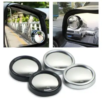 

2PC 360 Degree Blind Spot Mirror For Car Reverse Ultrathin Stick-on Wide Angle Round Convex Rear View Mirror Exterior Interior