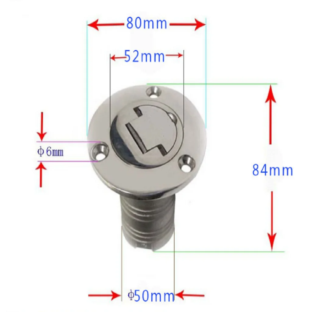 Hose Deck Fill Filler Keyless For Fuel50mm Boat Filler Stainless Steel