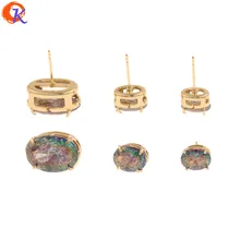 Cordial Дизайн 50 шт. Модные серьги ювелирные изделия/CZ серьги-гвоздики/овальной формы/AB трещины эффект/модные серьги/женские вечерние серьги