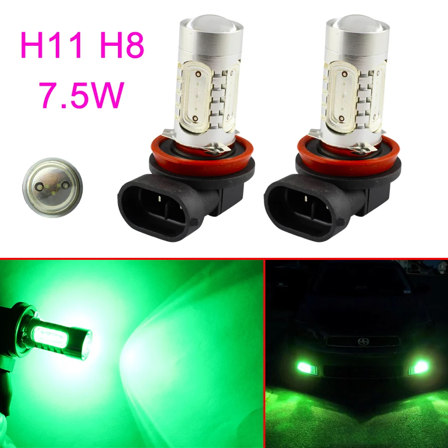  Car H11 H8 12V LED Foglight Parts Fit For Fog Driving Light Lamp DRL Bulbs Lamp Accessories Green C - 4000227367314