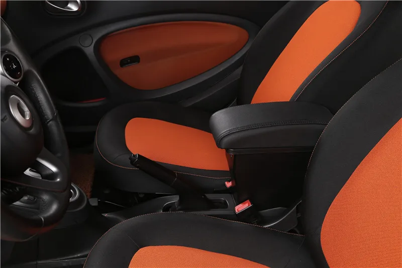 Для smart fortwo подлокотник коробка Универсальная автомобильная центральная консоль smart forfour caja модификация двойная приподнятая с USB без сборки
