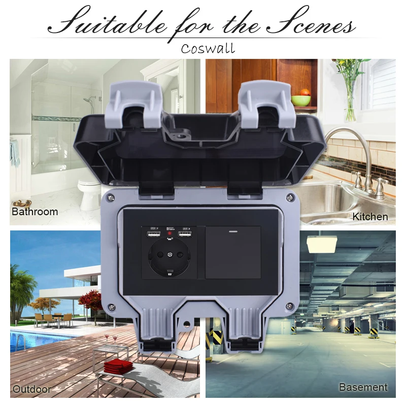 d'água, padrão europeu, 2 portas usb de