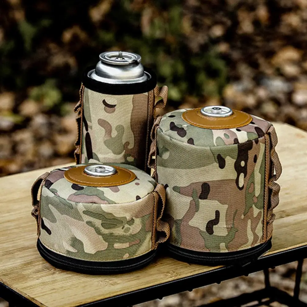 3 Size Ultralight Outdoor Camouflage Camping Gas Tank Protect Cover Air Bottle Protective Case Tool Camping Equipment