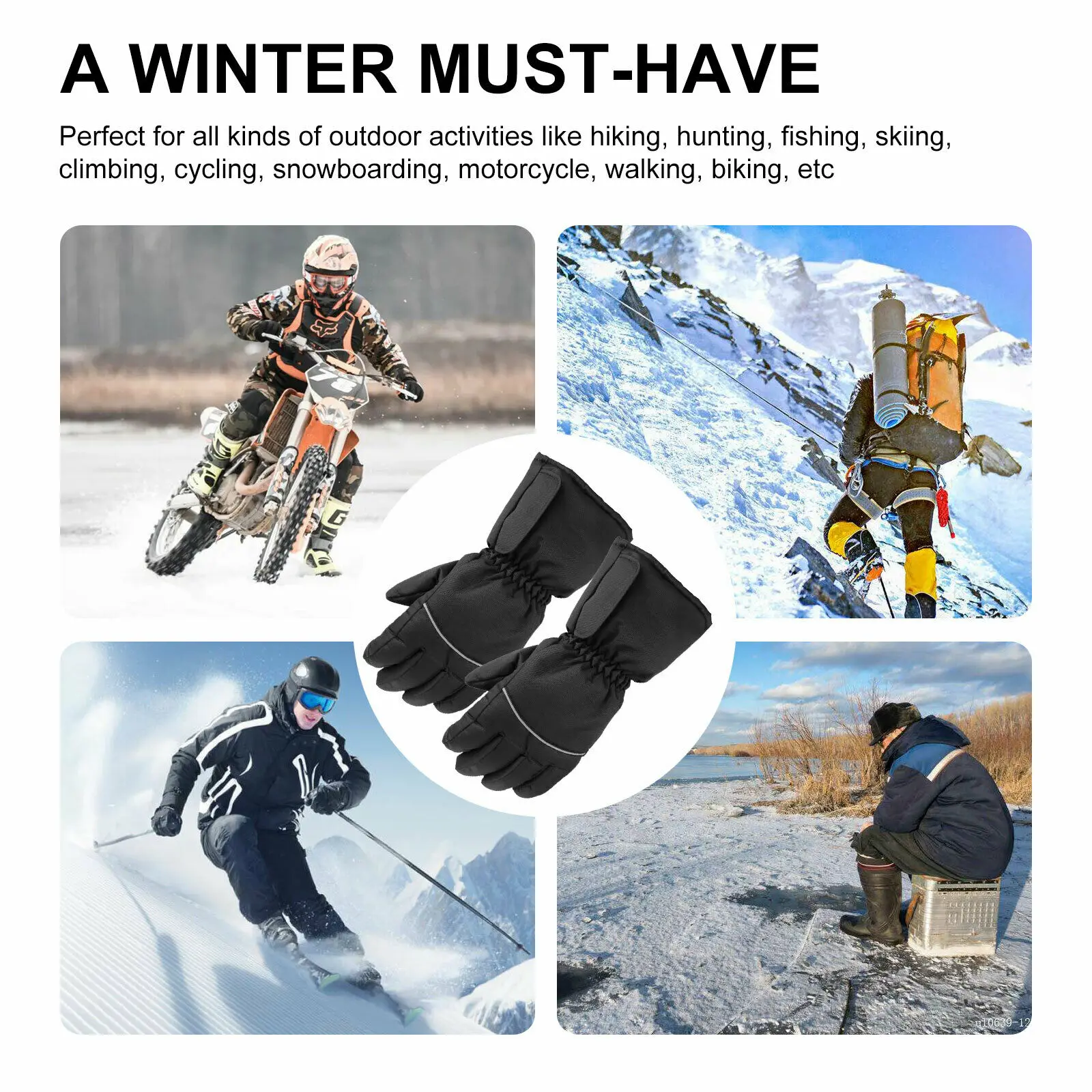 Rainproof Warm Rechargeable Heated Gloves Touch Screen Hand Warmer for Outdoor Sports Ski