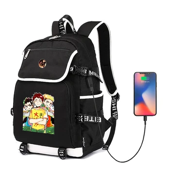 

Cartoon Haikyuu Kawaii Unisex Laptop Bagpack Middle School Bag Youth Hip Hop Outdoor Sport Should Backpack