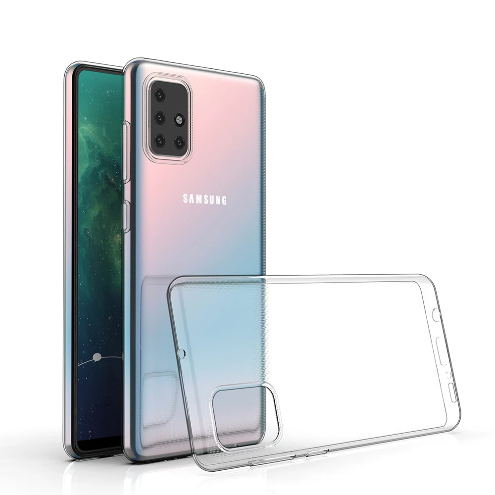 Прозрачный чехол для Samsung A51 мягкий TPU A10 A30 A40 A50 A50S A71 A70 S8 S9 S10 Plus J6 J8 A8 2018 тонкие