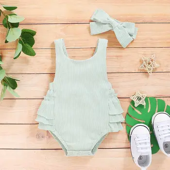 

Summer Baby Clothes Fashion Newborn Toddler Infant Baby Girls Deer Ruffles Romper Jumpsuit Clothes Outfits