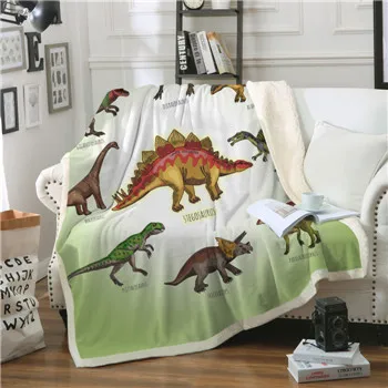Динозавр мультфильм дети пледы одеяло животное покрывало 3D печать искусственная плюшевая накладка кровать одеяло коралловый флис одеяло для взрослых - Цвет: Черный